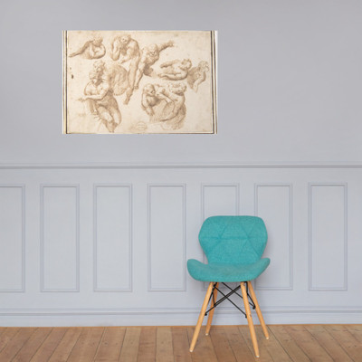 Group of Figures Copied from Michelangelo's Last Judgment - Francesco Allegrini - 1624–63 - Photo Paper Poster Museum quality 7797489