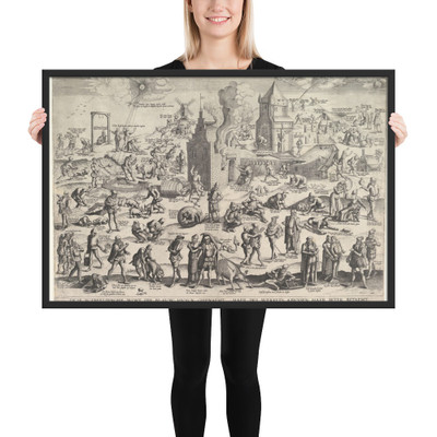 De Blauwe Huyck (The Blue Hood) - Theodoor Galle - 1571–1633 - Matte Paper Framed Poster Museum quality 7797186