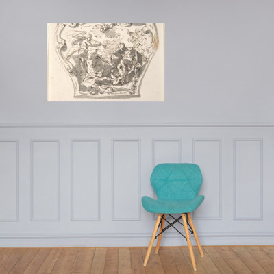 Design for a Decorated Panel of a Carriage - Anonymous, Italian, first half of the 18th century - 18th century - Photo Paper Poster Museum quality 7797613