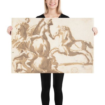 Four Horsemen in Battle - Francesco Allegrini - 1624–63 - Paper Poster Museum quality 7797269
