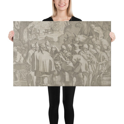 Search through the baggage of Joseph's brothers - Léon Davent - ca. 1540–56 - Canvas Museum quality 7798726