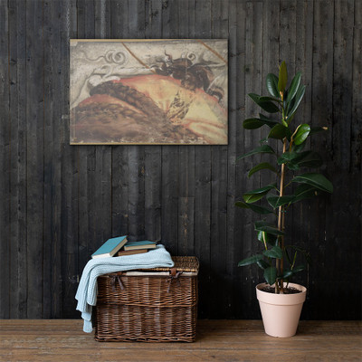 Tapestry Cartoon Fragment: The Top of Woman's Head with Hair Braided over a Cloth Headdress - Raphael (Raffaello Sanzio or Santi) - 1500–50 - Canvas Museum quality 7796700