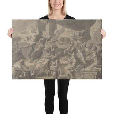 The Harpies Driven from the Table of King Phineus by Zetes and Calais - François Verdier - n.d. - Canvas Museum quality 7794782