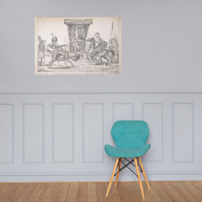 Polemical Duel between Lady Quotidienne and Sir Journal de Paris - Eugène Delacroix - 1821 - Photo Paper Poster Museum quality 7798937