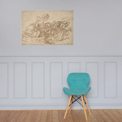 Sea Battle - Pietro da Cortona (Pietro Berrettini) - 1596–1669 - Paper Poster Museum quality 7796475