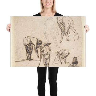 Standing Figure and Figures Bending Over - Micco Spadaro (Domenico Gargiulo) - 1612–75 - Photo Paper Poster Museum quality 7796008