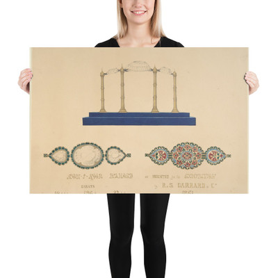 Drawing of the "Koh-I-Noor Diamond" - R. S. Garrard & Co. - 1851 - Paper Poster Museum quality 7800105