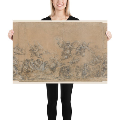 Study for Angels Sealing the Foreheads of the Children of Israel in Saint Peter's Basilica - Pietro da Cortona (Pietro Berrettini) - 1652 - Paper Poster Museum quality 7796477