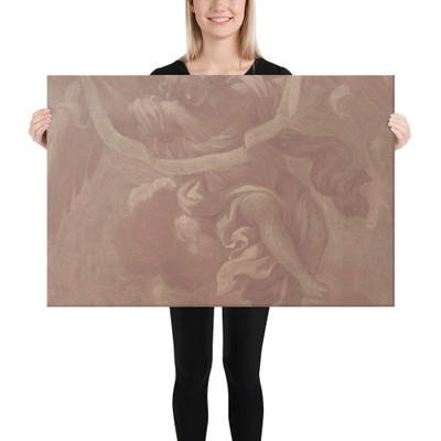 Angel Holding a Banderole - Antonio Franchi (Il Lucchese) - 1706 - Canvas Museum quality 7796057