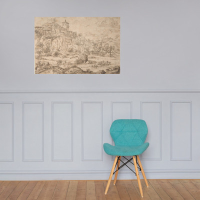 Landscape with Hilltop Villa - Guillerot - 17th century - Paper Poster Museum quality 7797161