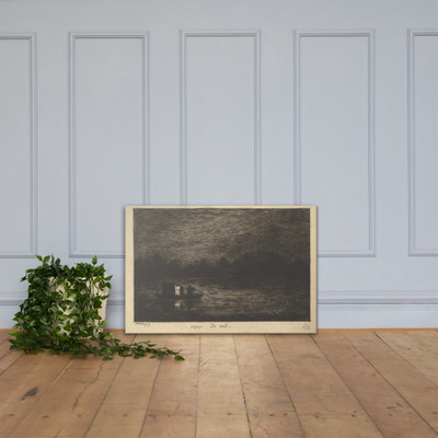 Night Voyage, from the series, Voyage en Bateau - Charles-François Daubigny - 1861 - Canvas Museum quality 7799460