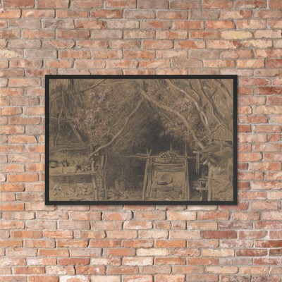 The Workshop of a Wooden Shoe Maker - Constant Troyon - ca. 1838 - Matte Paper Framed Poster Museum quality 7798434