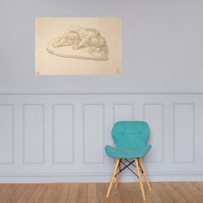 Copy after a Sculpture of the Sleeping Eros Based on an Antique Model (from Cassiano dal Pozzo's 'Paper Museum') - Giovanni Angelo Canini - ca. 1630 - Photo Paper Poster Museum quality 7796785