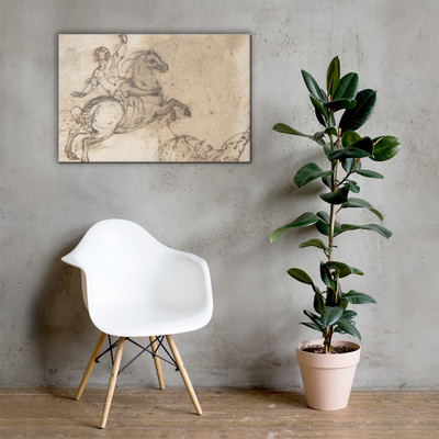 Horse and Rider - Francesco Allegrini - 1624–63 - Canvas Museum quality 7797295