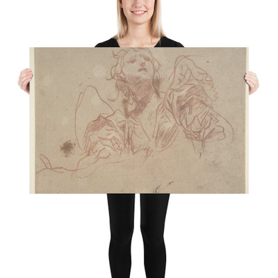 Half-Figure of an Angel Looking Upward (recto); Bust of a Man in Left Profile (verso) - Baldassarre Franceschini (il Volterrano) - 1611–89 - Paper Poster Museum quality 7796150