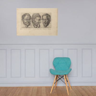 Three portraits possibly representing Camillo Graffico, Ercole Pedemonte and Antonio Carone - Ottavio Leoni (Il Padovano) - ca. 1620–30 - Paper Poster Museum quality 7794868