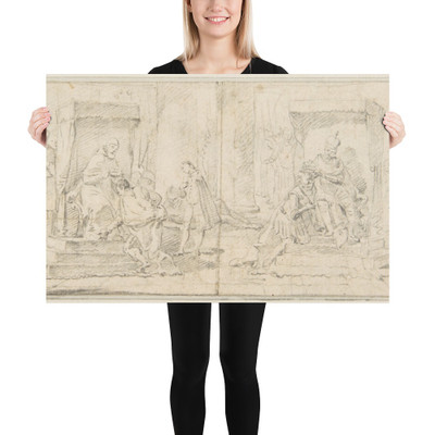 Illustration for a Book:  Two Scenes of Coronation - Giovanni Battista Tiepolo - 1696–1770 - Paper Poster Museum quality 7799365