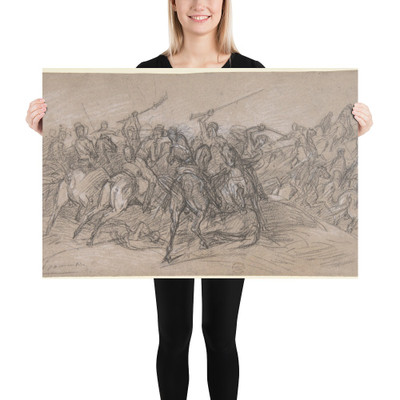 Arab Skirmish - Eugène Fromentin - 19th century - Photo Paper Poster Museum quality 7799212