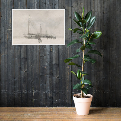 Fishing Boats on the Beach in Winter - Anton Mauve - mid to late 19th century - Matte Paper Framed Poster Museum quality 7795486