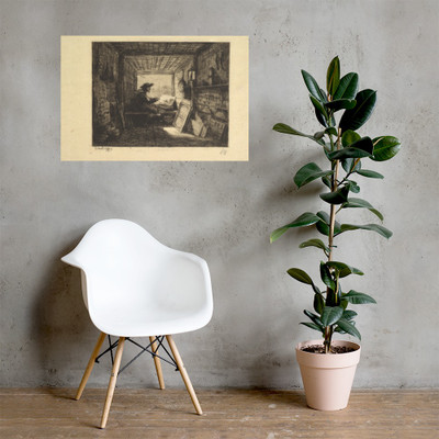 The Boat Studio, from series Voyage en Bateau, 1862 - Charles-François Daubigny - 1861 - Photo Paper Poster Museum quality 7799466