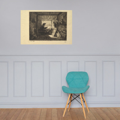 The Boat Studio, from series Voyage en Bateau, 1862 - Charles-François Daubigny - 1861 - Paper Poster Museum quality 7799443