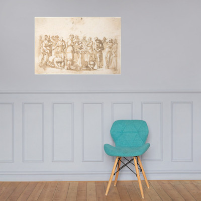 Scene of Sacrifice - Francesco Allegrini - 1624–63 - Paper Poster Museum quality 7797345