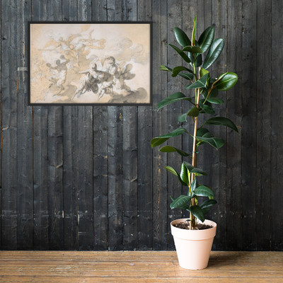 Ceiling Decoration with Mars, Minerva, and a Dancing Satyr - Giovanni Domenico Ferretti - 1720–30 - Matte Paper Framed Poster Museum quality 7796322