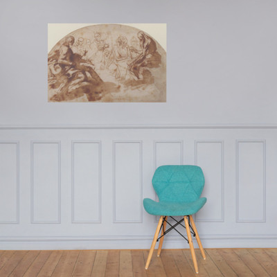 Saint John the Baptist, Saint Benedict, King David, and Other Seated Figures - Daniele Crespi - 1597–1630 - Photo Paper Poster Museum quality 7796464