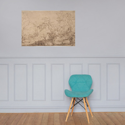 Landscape With Shepherds - Anonymous, Italian, Bolognese, 17th century - 1600–1650 - Paper Poster Museum quality 7796714