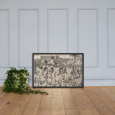 Skating before the St. George's Gate, Antwerp - Pieter Bruegel the Elder - ca. 1558 - Matte Paper Framed Poster Museum quality 7796282
