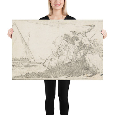 Illustration for a Book:  Battle by the Sea Coast - Giovanni Battista Tiepolo - 1696–1770 - Photo Paper Poster Museum quality 7795218