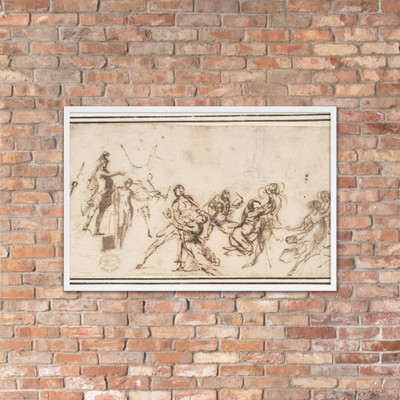 The Rape of the Sabines - Francesco Allegrini - 1624–63 - Matte Paper Framed Poster Museum quality 7797238
