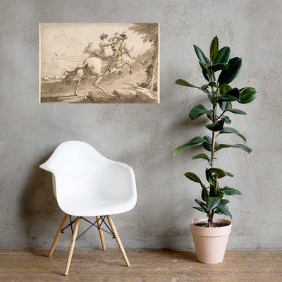 Back View of a Centaur Abducting a Satyress - Giovanni Domenico Tiepolo - 1727–1804 - Paper Poster Museum quality 7794994