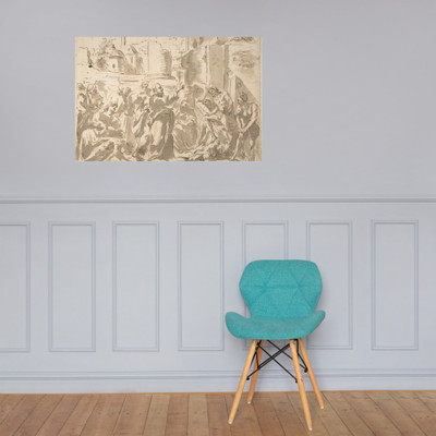 Christ Preaching - Anonymous, Italian, Roman-Bolognese, 17th century - 17th century - Paper Poster Museum quality 7797784