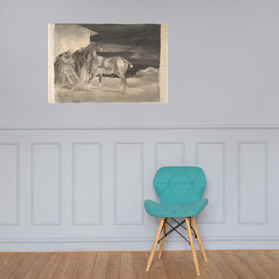 Two Draft Horses with a Sleeping Driver - Théodore Gericault - 1820–22 - Paper Poster Museum quality 7799130