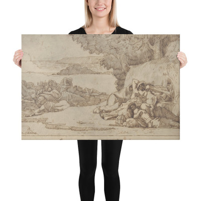 Sleep: sketch for the painting, now in the museum at Lille - Pierre Puvis de Chavannes - 1840–98 - Canvas Museum quality 7798676