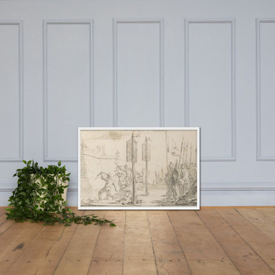 Illustration for a Book:  Siege of a City - Giovanni Battista Tiepolo - 1696–1770 - Matte Paper Framed Poster Museum quality 7799317