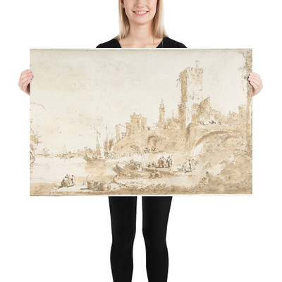 Capriccio with a Seaport and Classical Ruins - Francesco Guardi - 1712–93 - Photo Paper Poster Museum quality 7795714