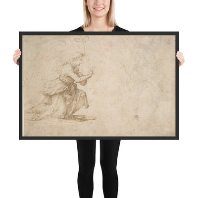 The Annunciation (recto); Faint View of Buildings (verso) - Fra Bartolomeo (Bartolomeo di Paolo del Fattorino) - 1472–1517 - Matte Paper Framed Poster Museum quality 7797084