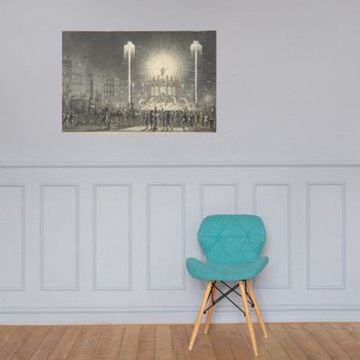 City Square with Fireworks - Dirk Langendijk - ca. 1796 - Paper Poster Museum quality 7796004
