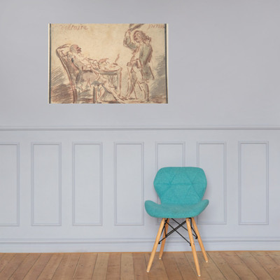 Voltaire and Piron - Claude Gillot - n.d. - Photo Paper Poster Museum quality 7799131