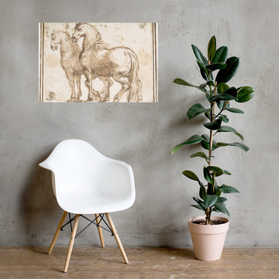 Two Horses - Francesco Allegrini - 1624–63 - Photo Paper Poster Museum quality 7797417