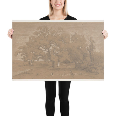 Landscape - Théodore Rousseau - 1842 - Paper Poster Museum quality 7798551