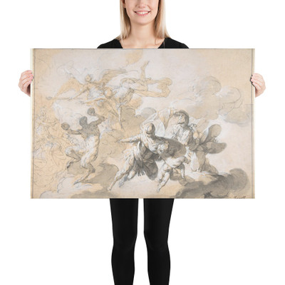 Ceiling Decoration with Mars, Minerva, and a Dancing Satyr - Giovanni Domenico Ferretti - 1720–30 - Paper Poster Museum quality 7796311