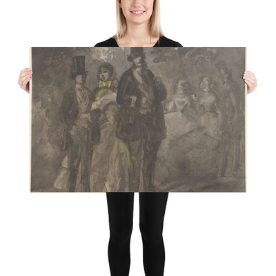 Walking in the Park - Constantin Guys - 19th century - Paper Poster Museum quality 7799029