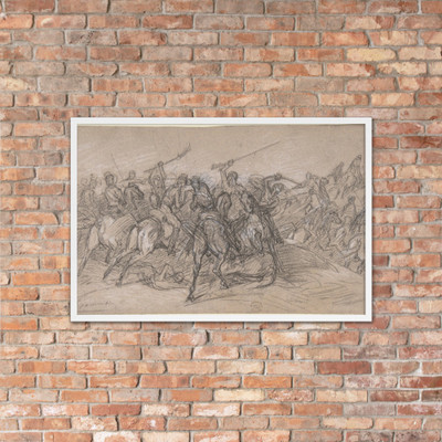 Arab Skirmish - Eugène Fromentin - 19th century - Matte Paper Framed Poster Museum quality 7799200