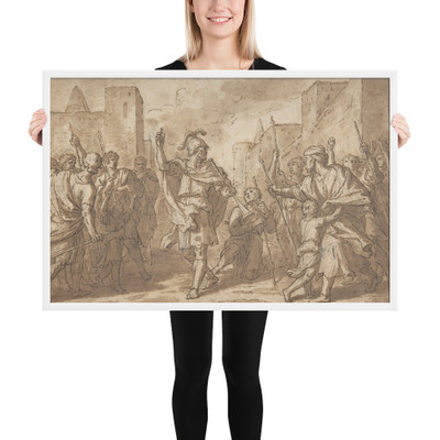 Gideon Gathering His Army, Scene from  the Book of Judges - Etienne Parrocel - 18th century - Matte Paper Framed Poster Museum quality 7796729