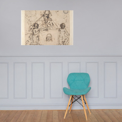 Veronica's Veil Held by Two Angels and God the Father(?) - Anonymous, Italian, Bolognese, 17th century - 17th century - Photo Paper Poster Museum quality 7794963