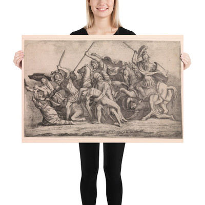 Achilles Removing Patroclus' Body From the Battle - Léon Davent - ca. 1547 - Photo Paper Poster Museum quality 7798817