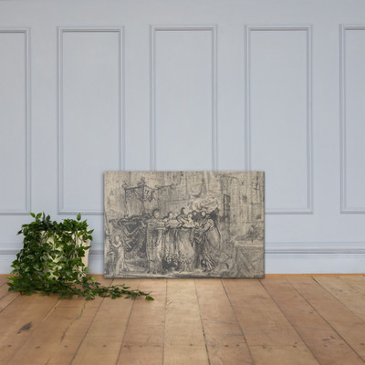 Coronation Regalia Carried in Procession at Saint-Denis - Gabriel de Saint-Aubin - 1775 - Canvas Museum quality 7798527